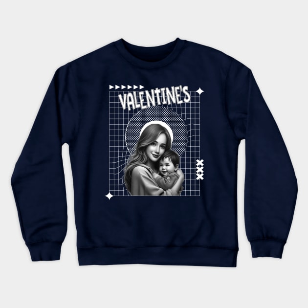 mother and son valentine's day Crewneck Sweatshirt by grappict